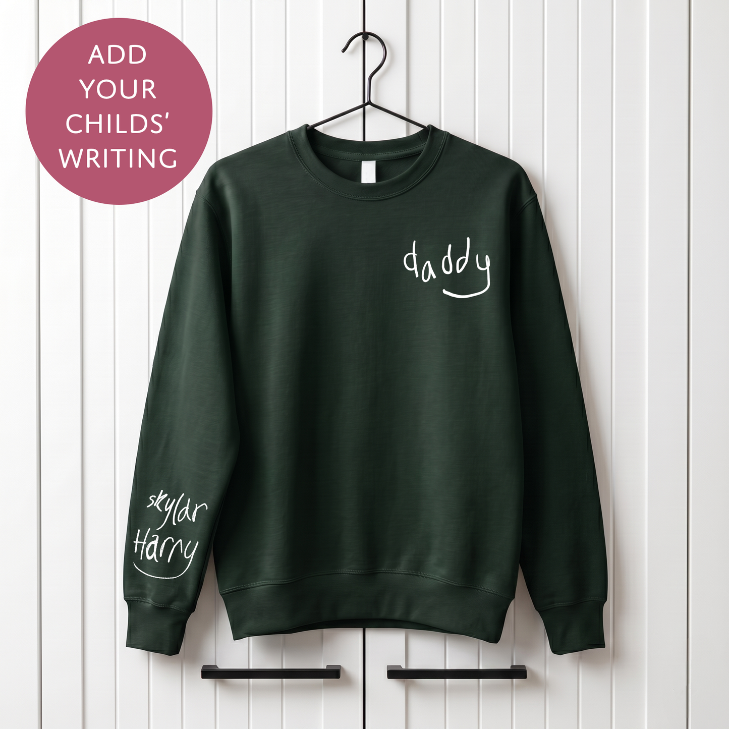 Your Child's Writing Personalised Fathers Day Sweater - Custom Text Jumper for Dad