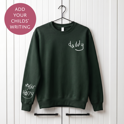 Your Child's Writing Personalised Fathers Day Sweater - Custom Text Jumper for Dad