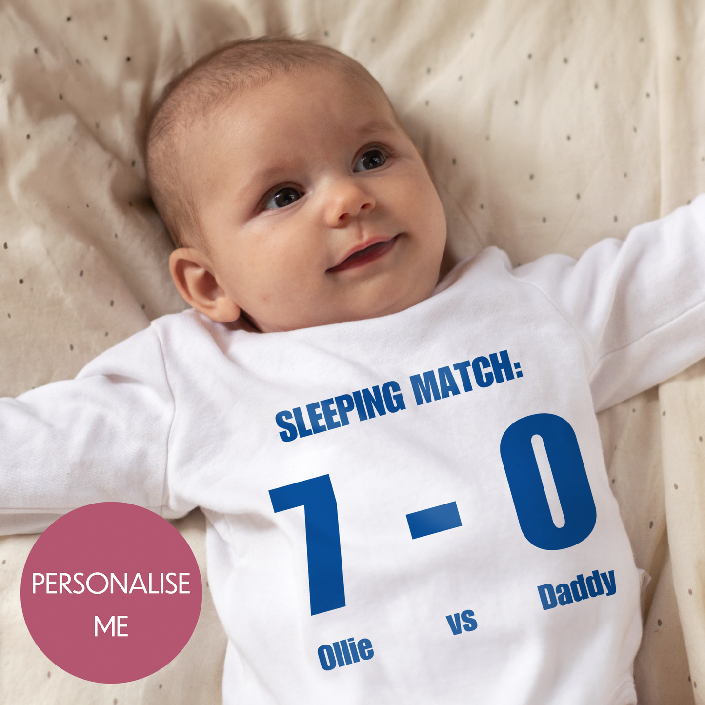 Sleeping Match - Personalised Baby Grow - Funny Design