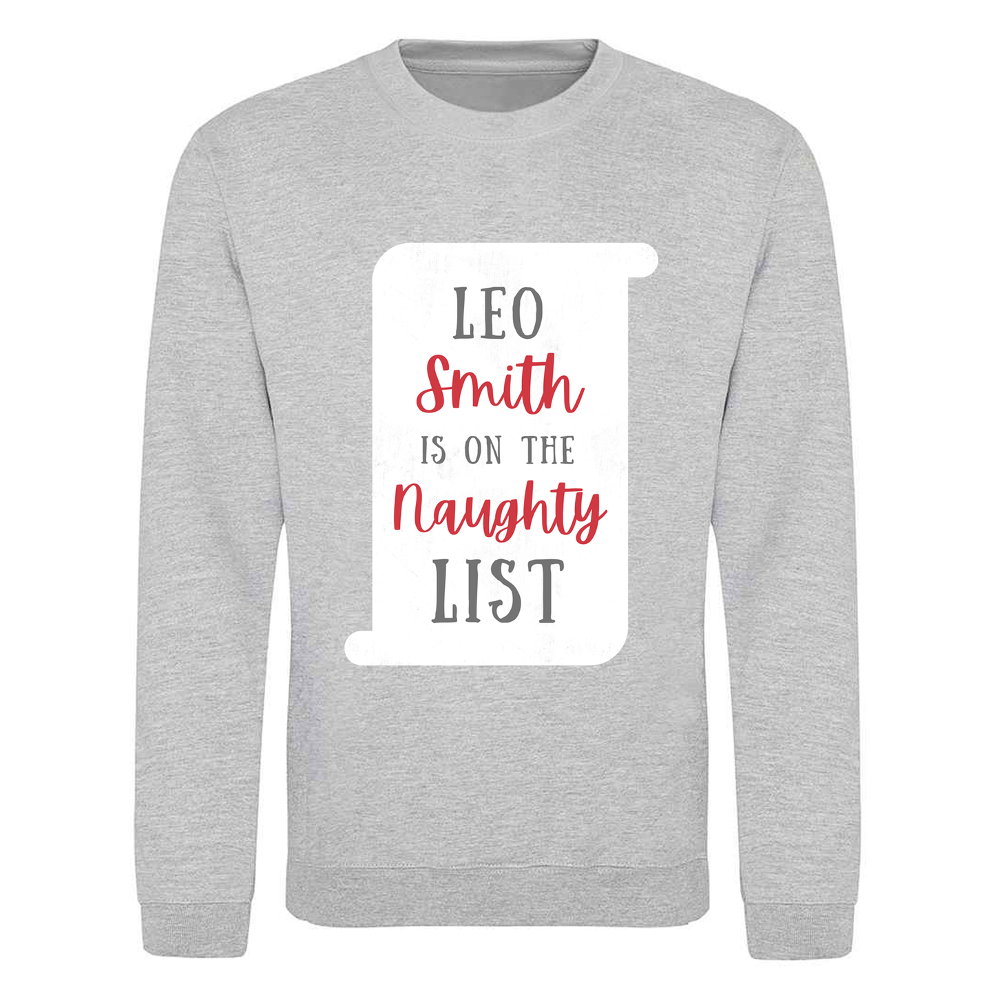 Naughty or Nice List with Name - Personalised - Christmas Sweatshirt / Jumper