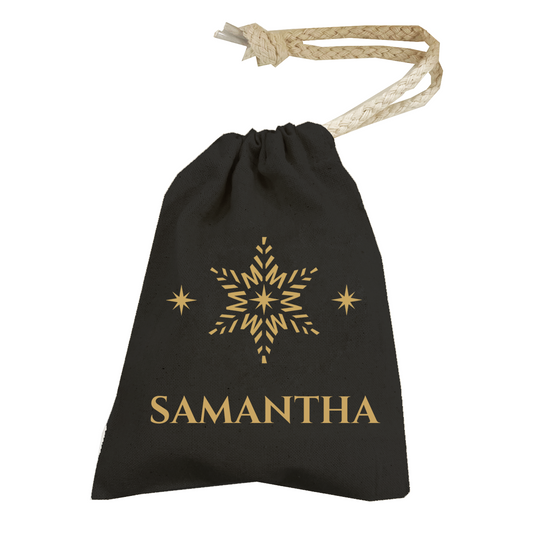 Personalised Christmas Money Pouch - Custom Festive Coin Bag - Holiday Gift Sack - Add Your Name
