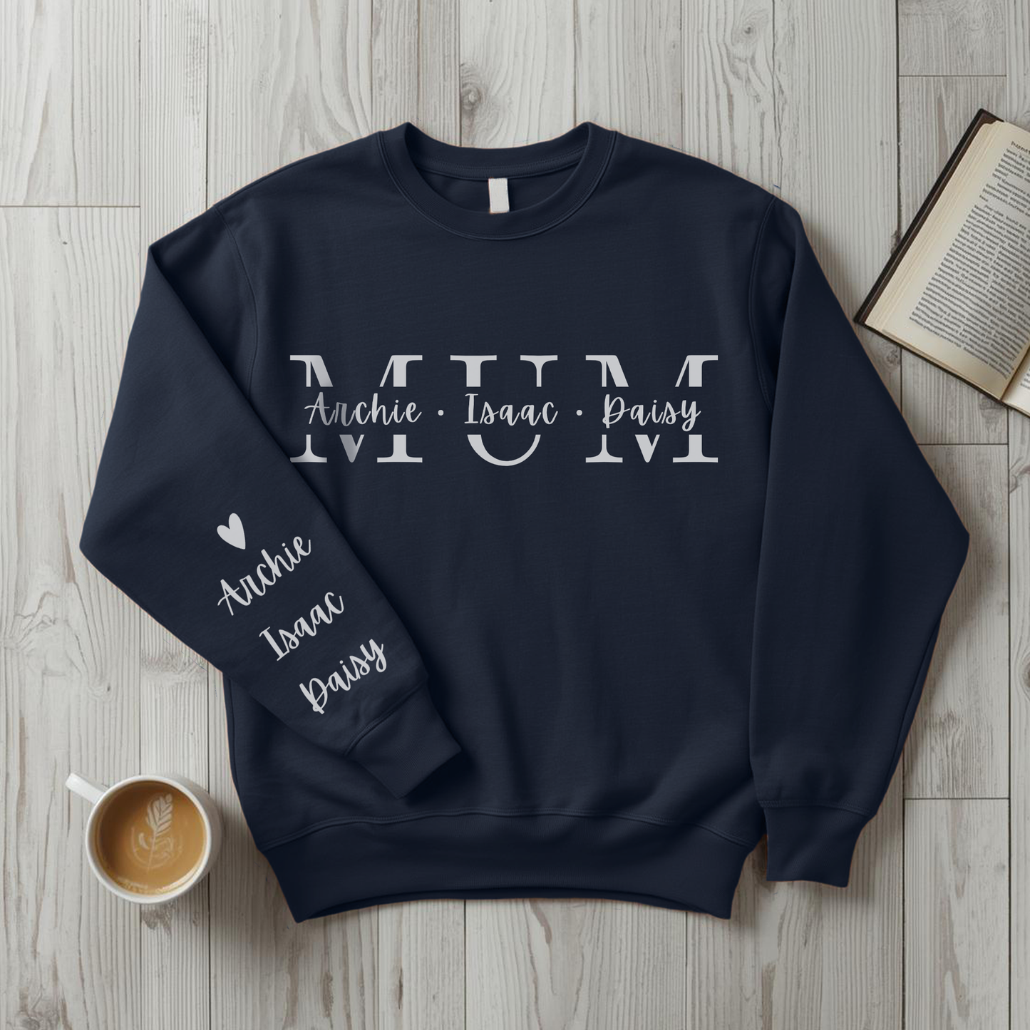Personalised Mum Sweater with Kids Names - Custom Mothers Day Jumper