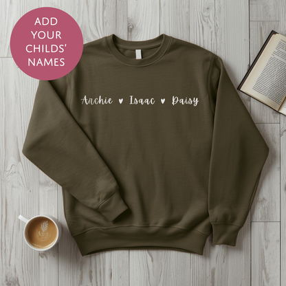Personalised Kids Names Sweater For Mum - Custom Mothers Day Jumper