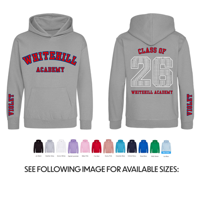Personalised School Leavers Hoodie - Customised Unisex College Graduation Pullover - Add Your Class Names - Varsity