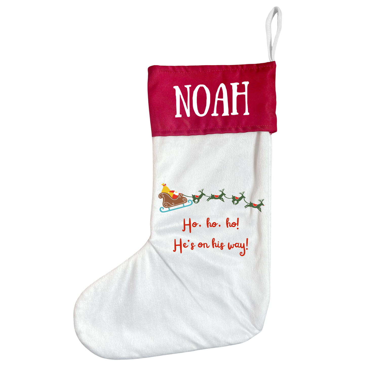 Personalised Santa Tracker Sleigh Magic Christmas Stocking