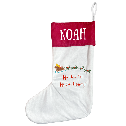 Personalised Santa Tracker Sleigh Magic Christmas Stocking