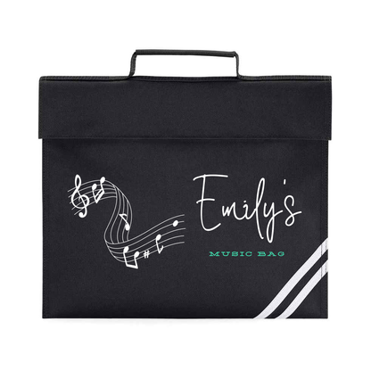 Personalized Music Staff Bag with Swirl Design