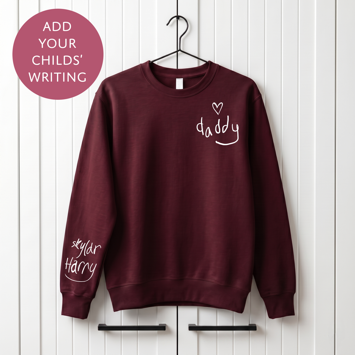 Your Child's Writing Personalised Fathers Day Sweater - Custom Text Jumper for Dad