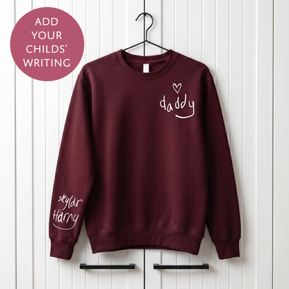 Your Child's Writing Personalised Fathers Day Sweater - Custom Text Jumper for Dad
