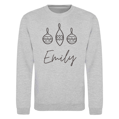 Baubles Design - Personalised - Christmas Sweatshirt / Jumper