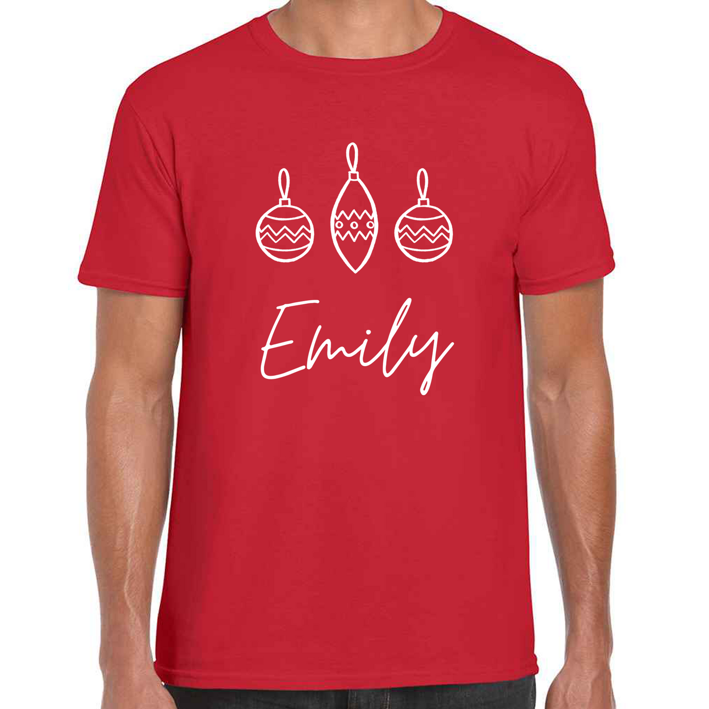 Baubles with Name - Personalised - Christmas T-shirt