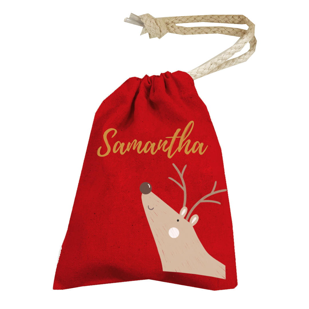 Personalised Christmas Money Pouch - Custom Festive Coin Bag - Holiday Gift Sack - Add Your Name