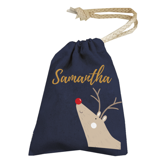 Personalised Christmas Money Pouch - Custom Festive Coin Bag - Holiday Gift Sack - Add Your Name