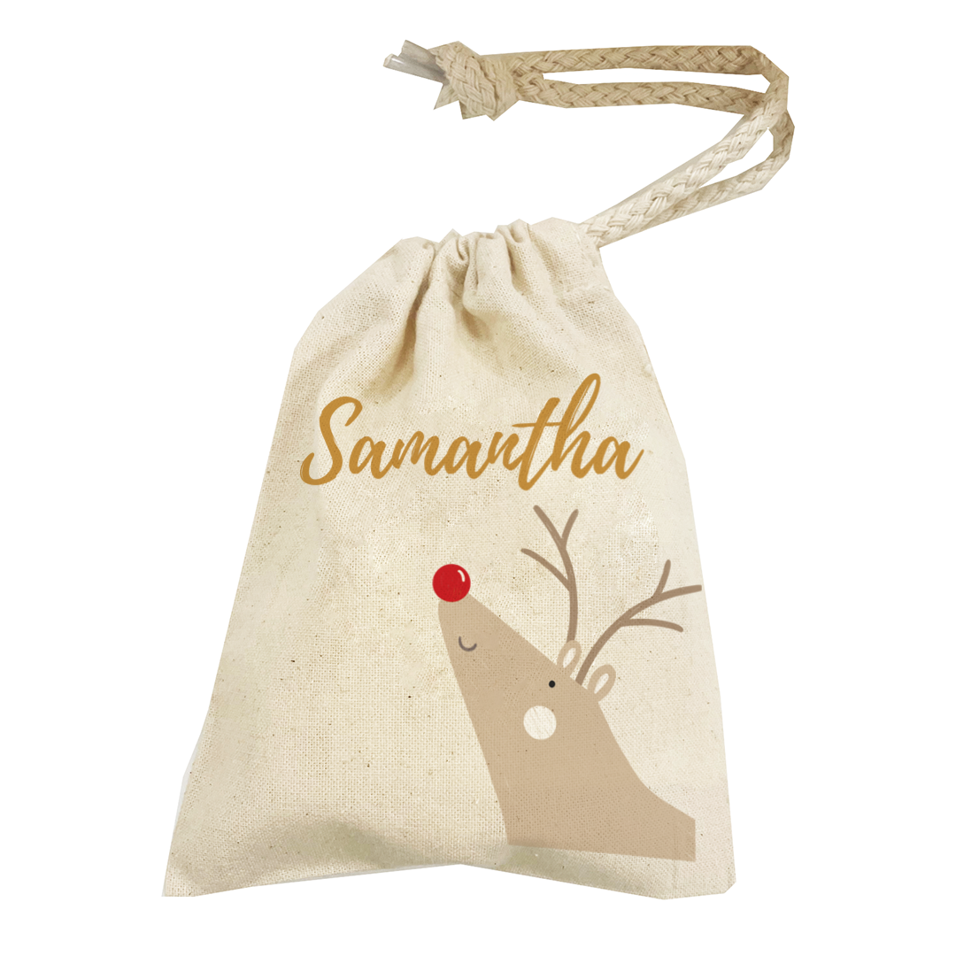 Personalised Christmas Money Pouch - Custom Festive Coin Bag - Holiday Gift Sack - Add Your Name