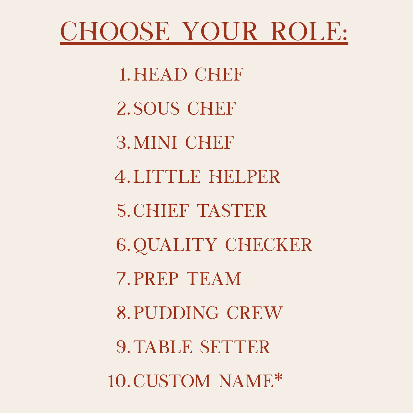 Personalised Festive Family Apron - Christmas Dinner Unisex Adults and Kids Fun Apron Gift