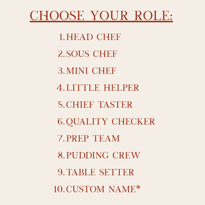 Personalised Festive Family Apron - Christmas Dinner Unisex Adults and Kids Fun Apron Gift