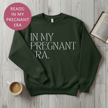 In My Pregnant Era Sweater - Baby Shower Announcement Gift - Custom Mothers Day Jumper