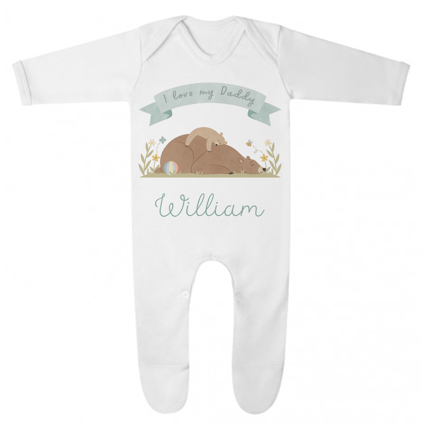 I Love My Daddy Personalised Babygrow - My First Custom Romper - Gift for Dad