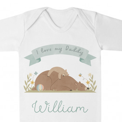 I Love My Daddy Personalised Babygrow - My First Custom Romper - Gift for Dad