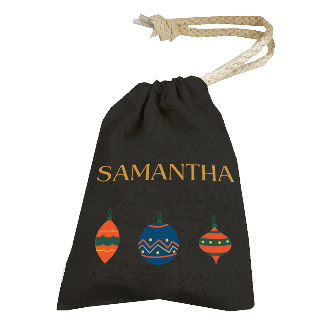 Personalised Christmas Money Pouch - Custom Festive Coin Bag - Holiday Gift Sack - Add Your Name