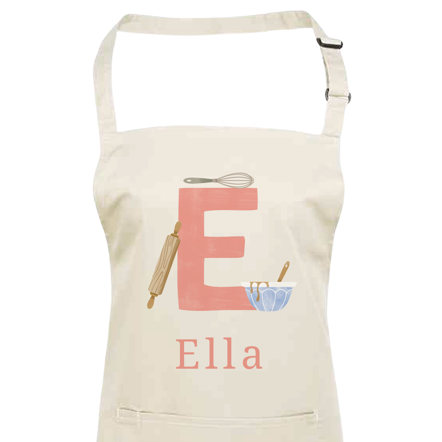 Personalised Pink Initials Apron - Adults and Kids Baking and Cooking Apron Gift