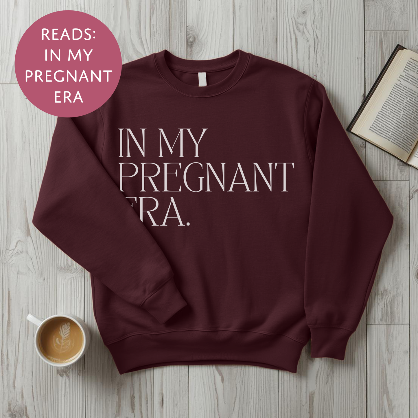 In My Pregnant Era Sweater - Baby Shower Announcement Gift - Custom Mothers Day Jumper