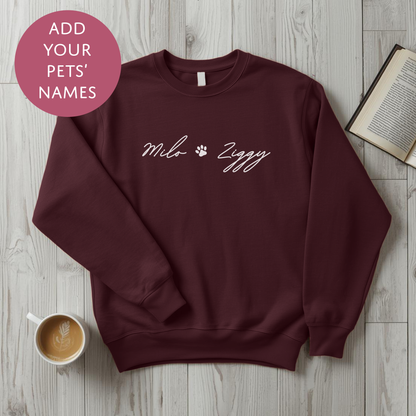 Personalised Pet Mum Sweater - Pawprint Customised Dog Cat Name Jumper