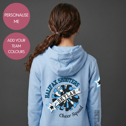 Personalised Cheerleading Hoodie - Customised Unisex Kids Cheer Pullover - Varsity Style Competition Jumper