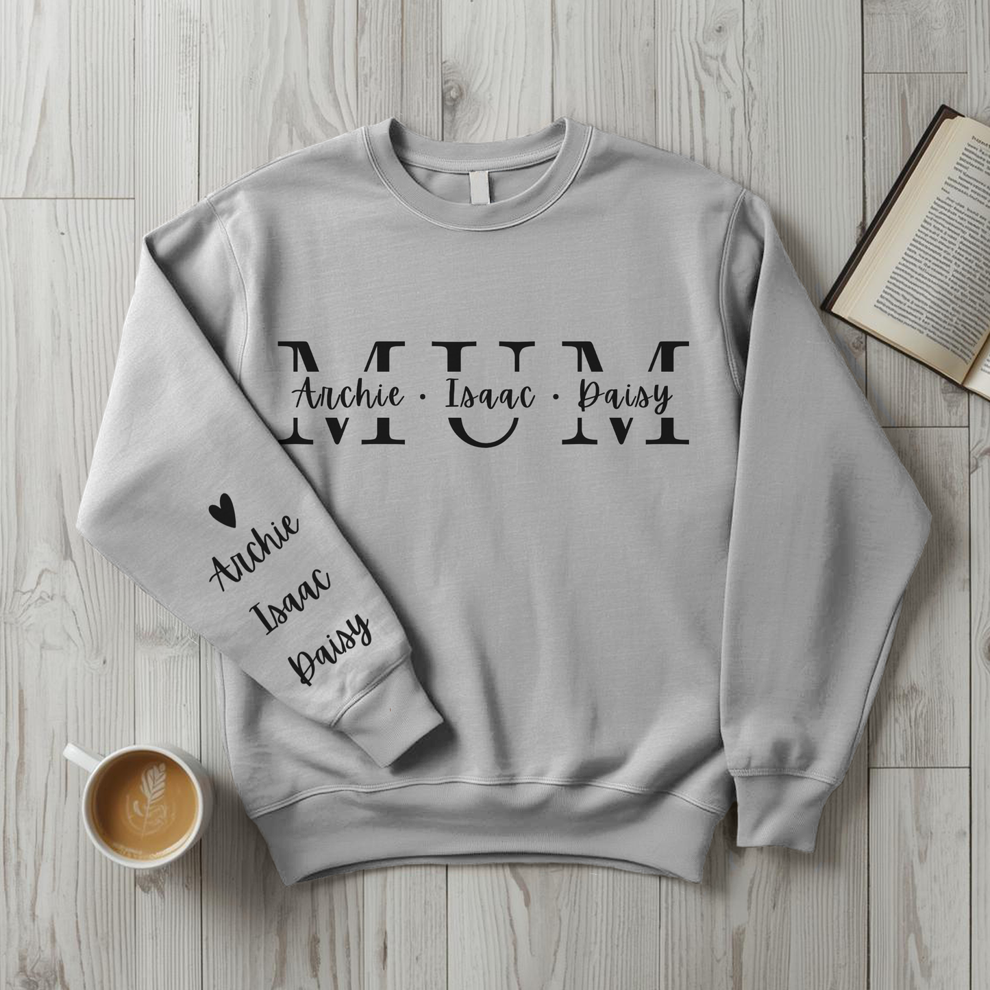 Personalised Mum Sweater with Kids Names - Custom Mothers Day Jumper