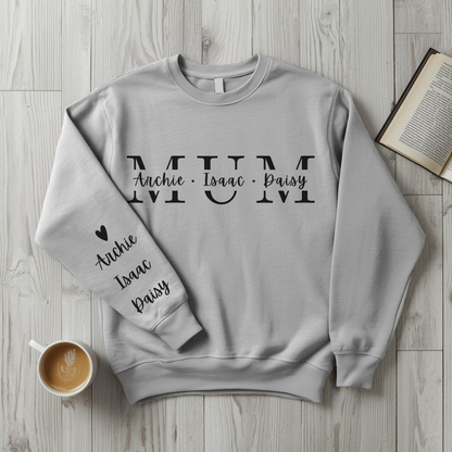 Personalised Mum Sweater with Kids Names - Custom Mothers Day Jumper