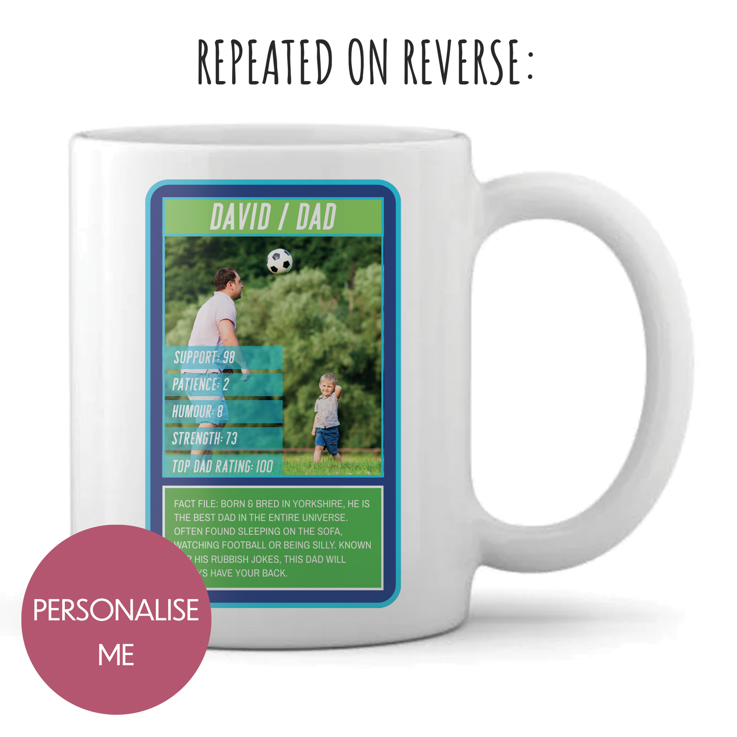 Personalised Mug - For Dad - Top Dad Card Design