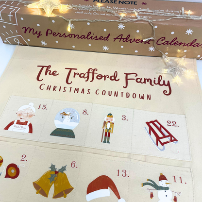 Personalised Fabric Christmas Advent Calendar - Countdown