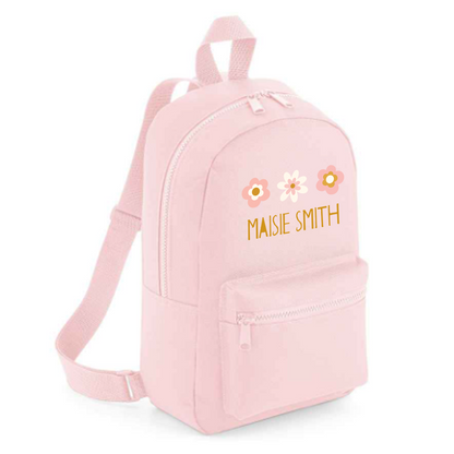 Personalised Kids 7L Backpack - Flowers Design