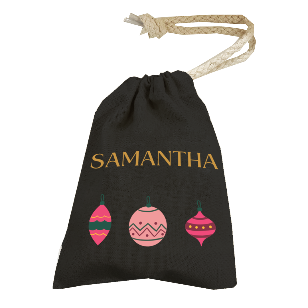 Personalised Christmas Money Pouch - Custom Festive Coin Bag - Holiday Gift Sack - Add Your Name