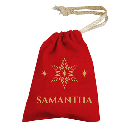 Personalised Christmas Money Pouch - Custom Festive Coin Bag - Holiday Gift Sack - Add Your Name