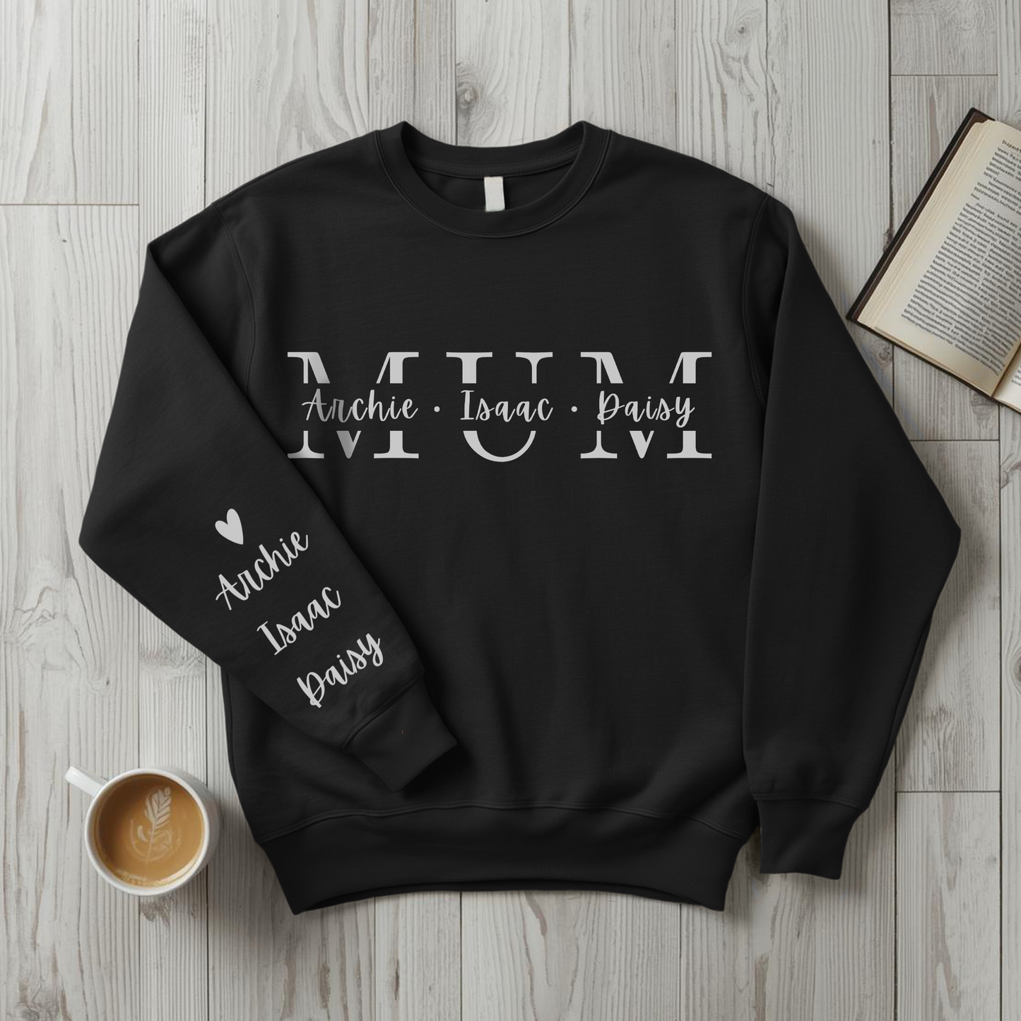 Personalised Mum Sweater with Kids Names - Custom Mothers Day Jumper