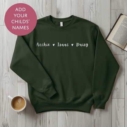 Personalised Kids Names Sweater For Mum - Custom Mothers Day Jumper