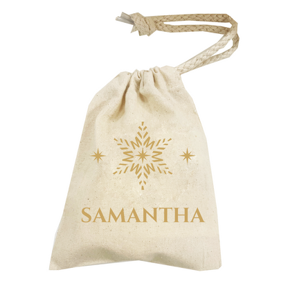 Personalised Christmas Money Pouch - Custom Festive Coin Bag - Holiday Gift Sack - Add Your Name