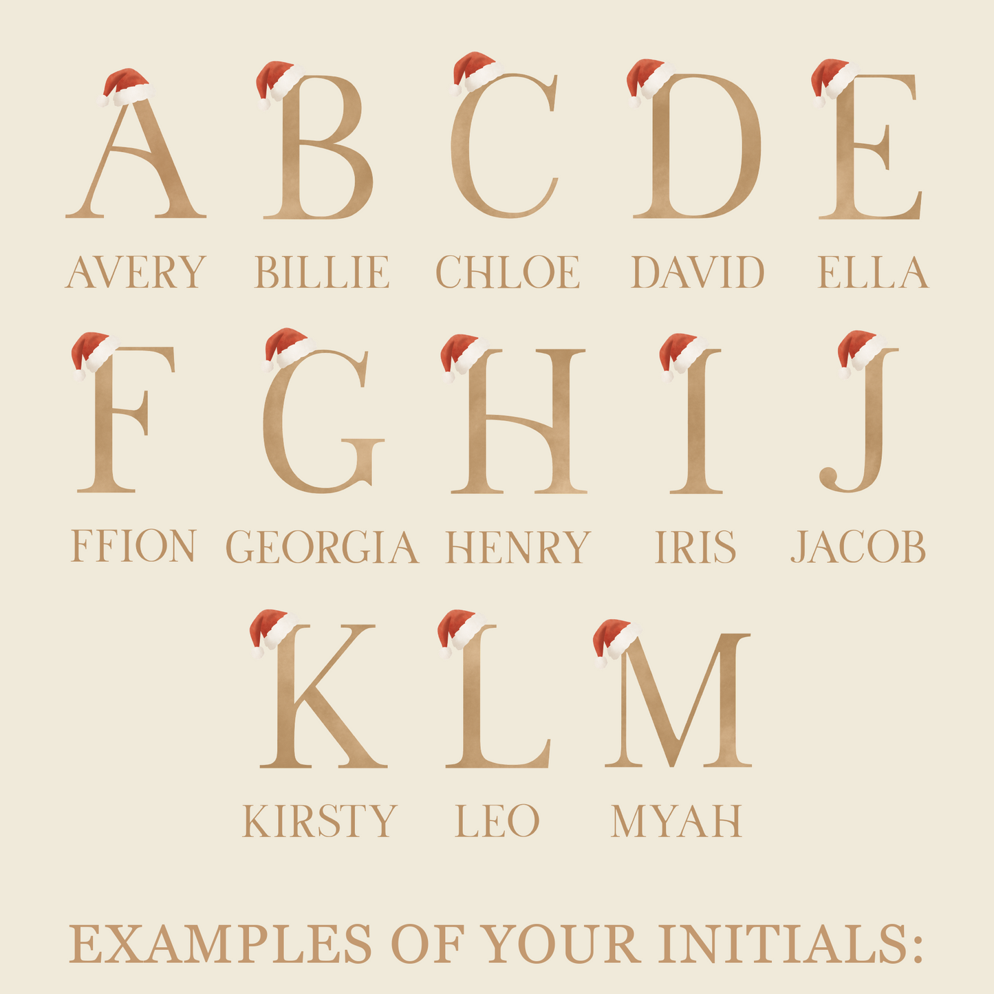 Personalised Christmas Initial Pyjamas - Kids and Adults - Unisex Festive PJ Set