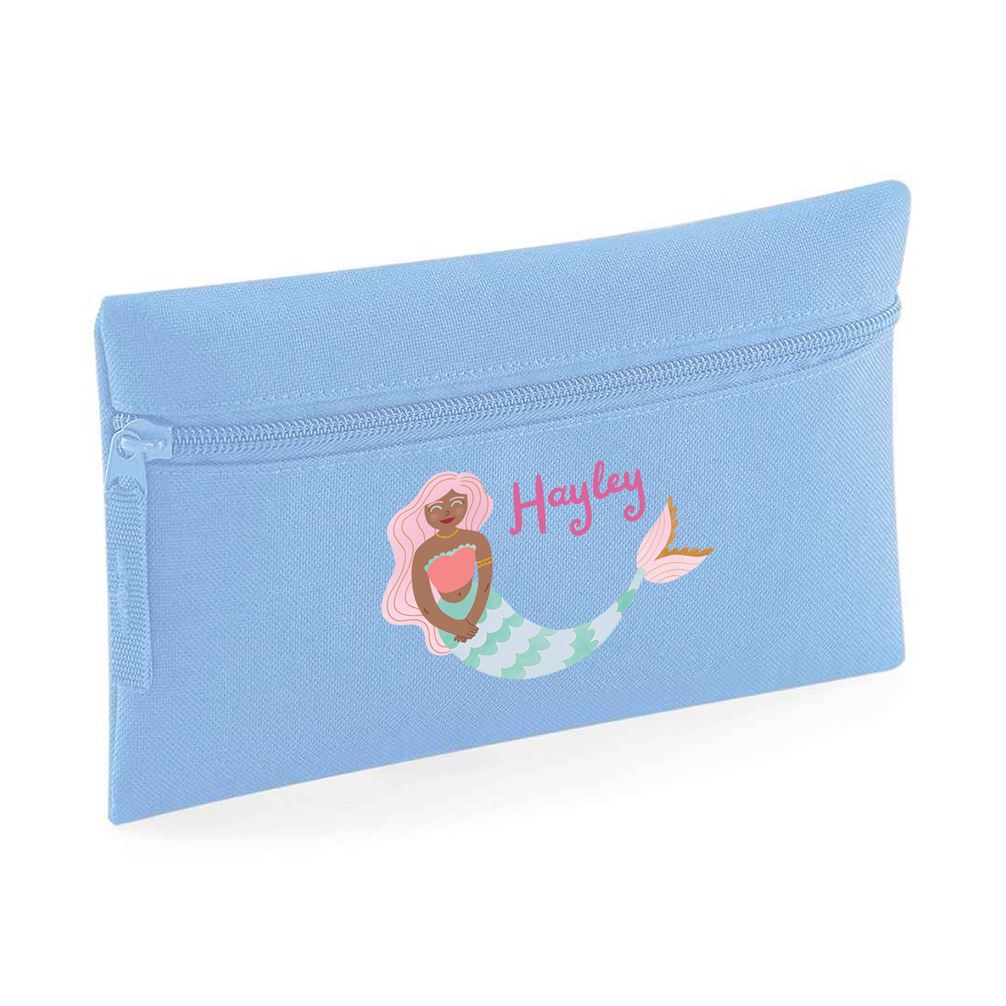 Mermaid-Themed Personalised Kids Pencil Case – Stationery Storage Bag for School