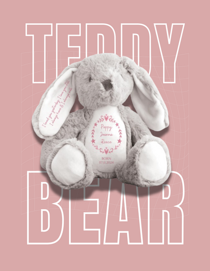 Personalised 'New Baby' Forever Bunny Teddy