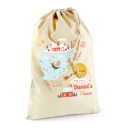 Personalised Santa Tracker Gift Sack
