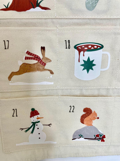 Forest-inspired advent calendar for Christmas with personalised embroidery