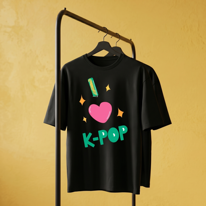 K-Pop Inspired Oversized Kids T-shirt - Trending Quote Top For Children