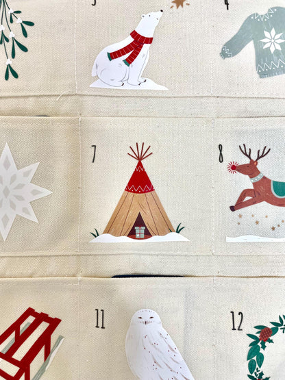 Handcrafted forest Christmas advent calendar for kids and family