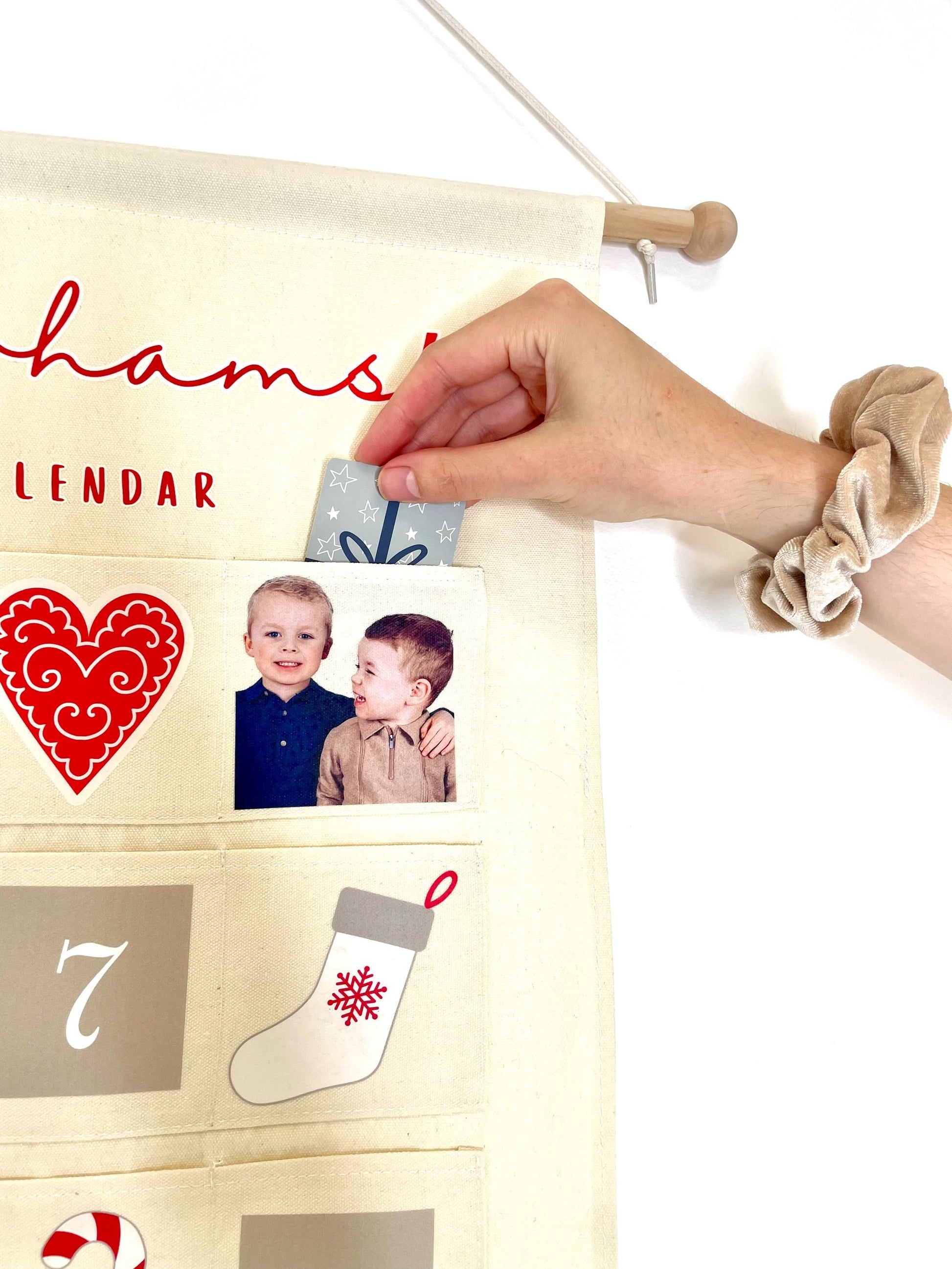 Handcrafted personalised family advent calendar for kids