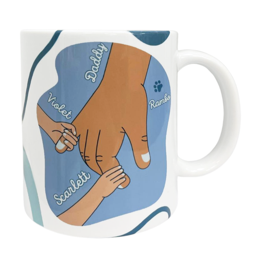 Holding Hands Fathers Day - Personalised Mug