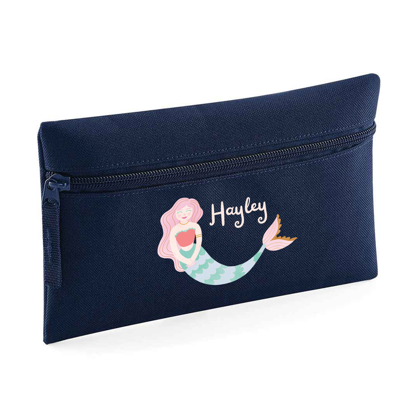 Mermaid-Themed Personalised Kids Pencil Case – Stationery Storage Bag for School
