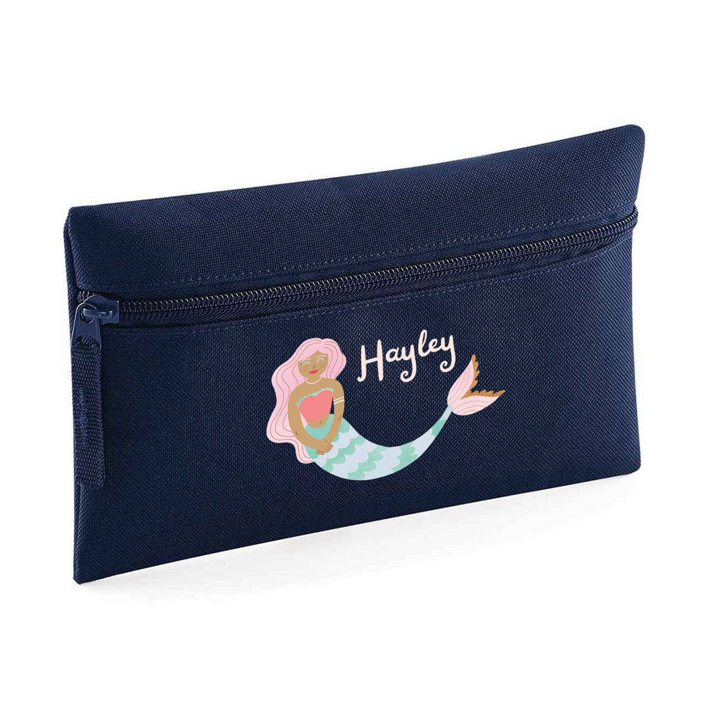 Mermaid-Themed Personalised Kids Pencil Case – Stationery Storage Bag for School