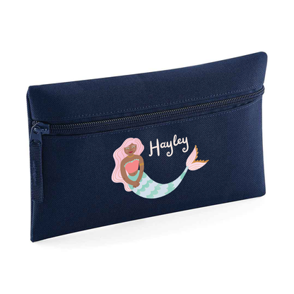 Mermaid-Themed Personalised Kids Pencil Case – Stationery Storage Bag for School